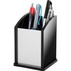 Kantek Black Acrylic and Aluminum Pen Cup BA-320